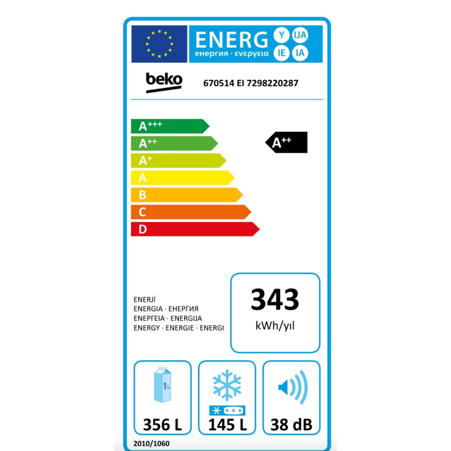 Beko 670514 EI No Frost Buzdolabı - Modern Tasarım ve Gelişmiş Teknoloji ile Gıda Tazeliği Sağlayın!