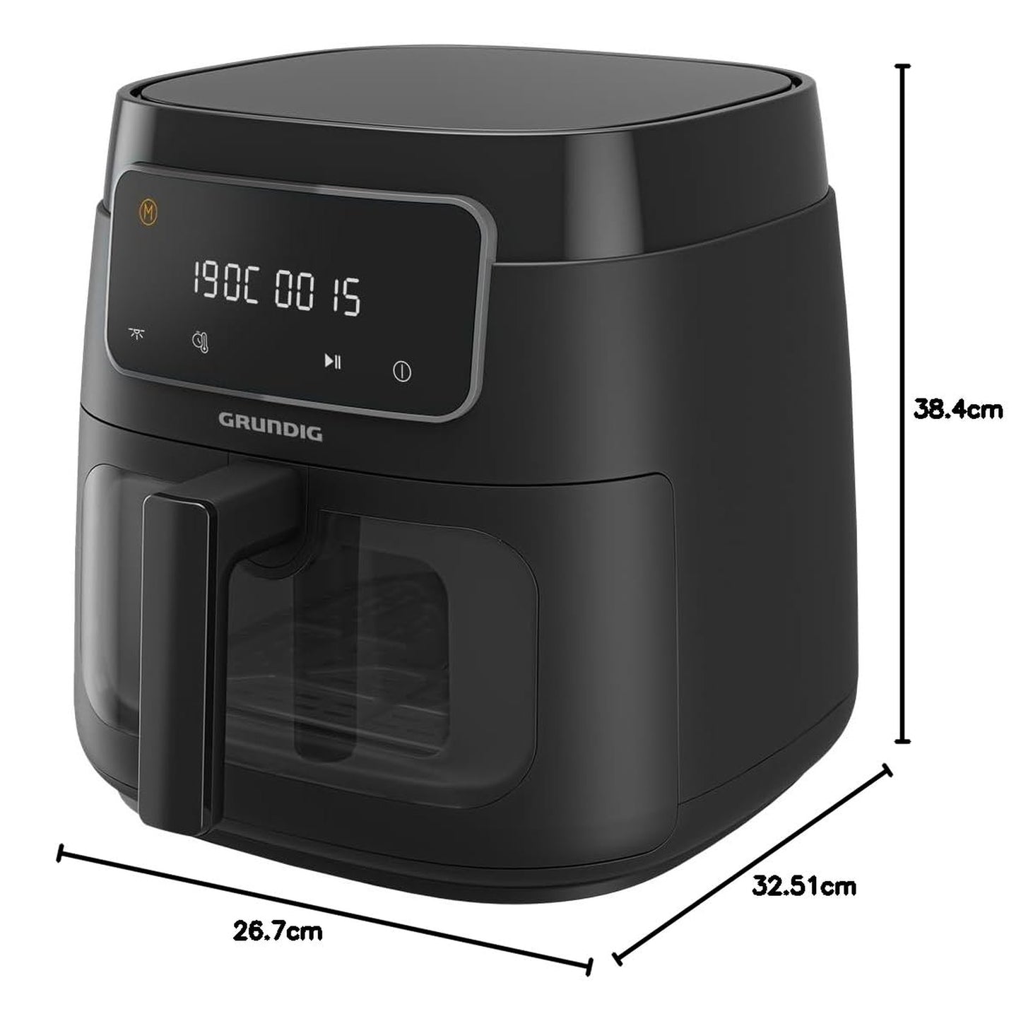 Grundig AirFit XXL Camlı Airfryer FRY 7320 7,6 Litre - Siyah