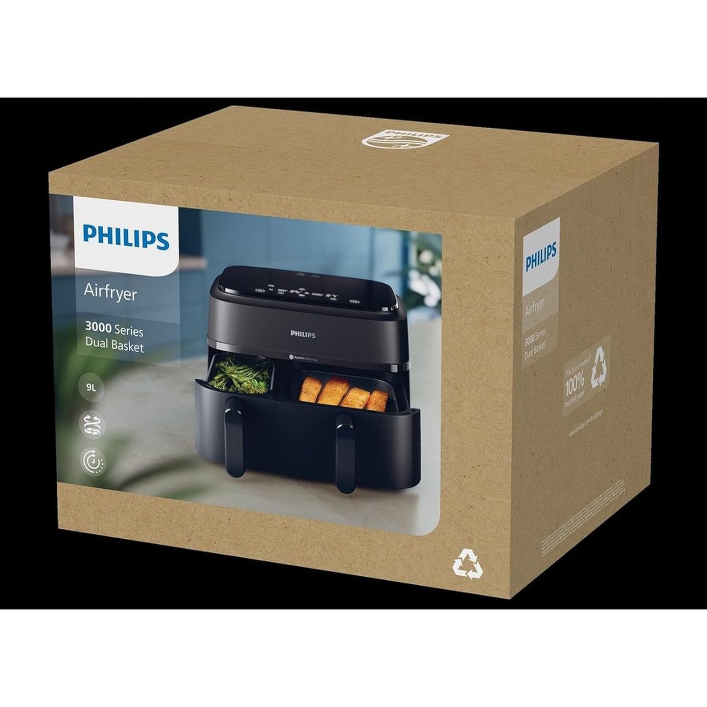 Philips HD9243/90 Airfryer Fritöz, 0.8 kg, 4.1 L Kapasite Siyah