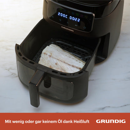 Grundig AirFit XXL Camlı Airfryer FRY 7320 7,6 Litre - Siyah