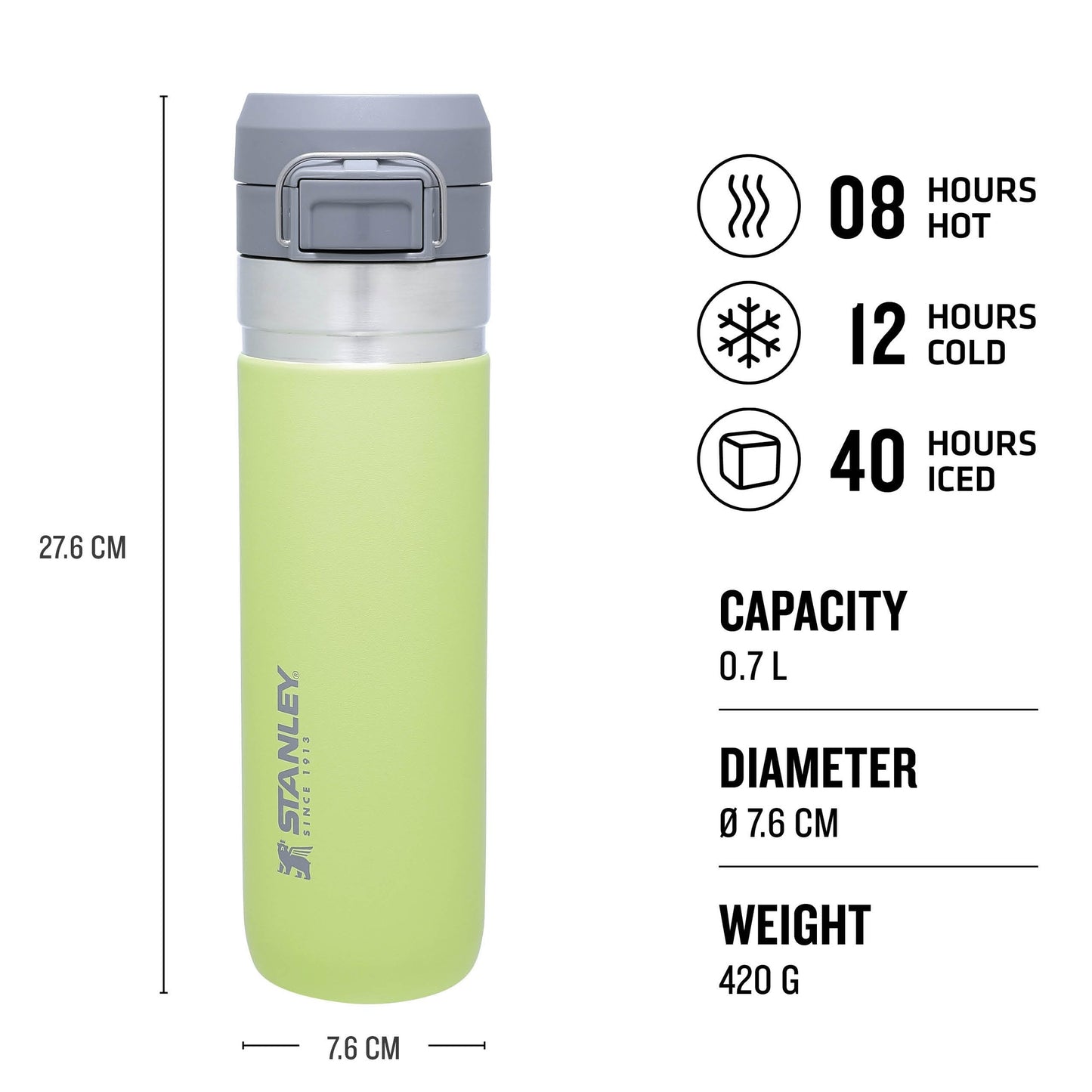 Stanley Go Quick Flip Paslanmaz Çelik Termos, 0.70 lt