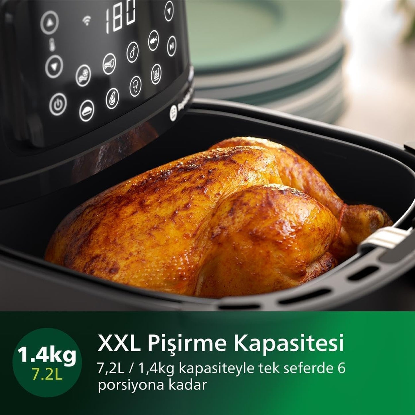 Philips HD9243/90 Airfryer Fritöz, 0.8 kg, 4.1 L Kapasite Siyah